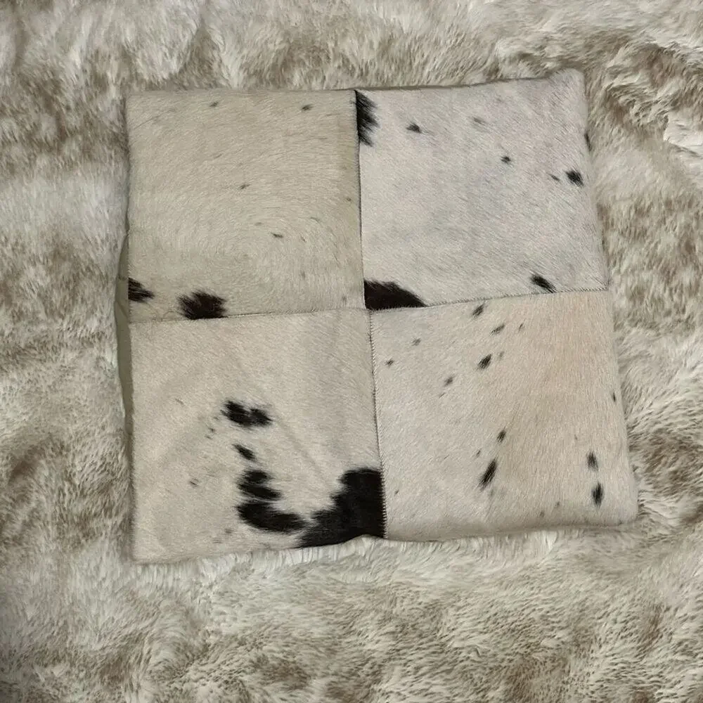 Cowhide Decorative Pillow Cover | Sz 18” x 18”